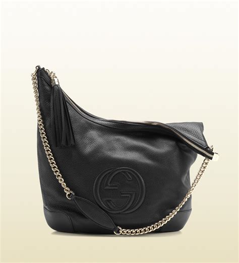 gucci soho leather chain shoulder bag black|cheapest Gucci soho bag.